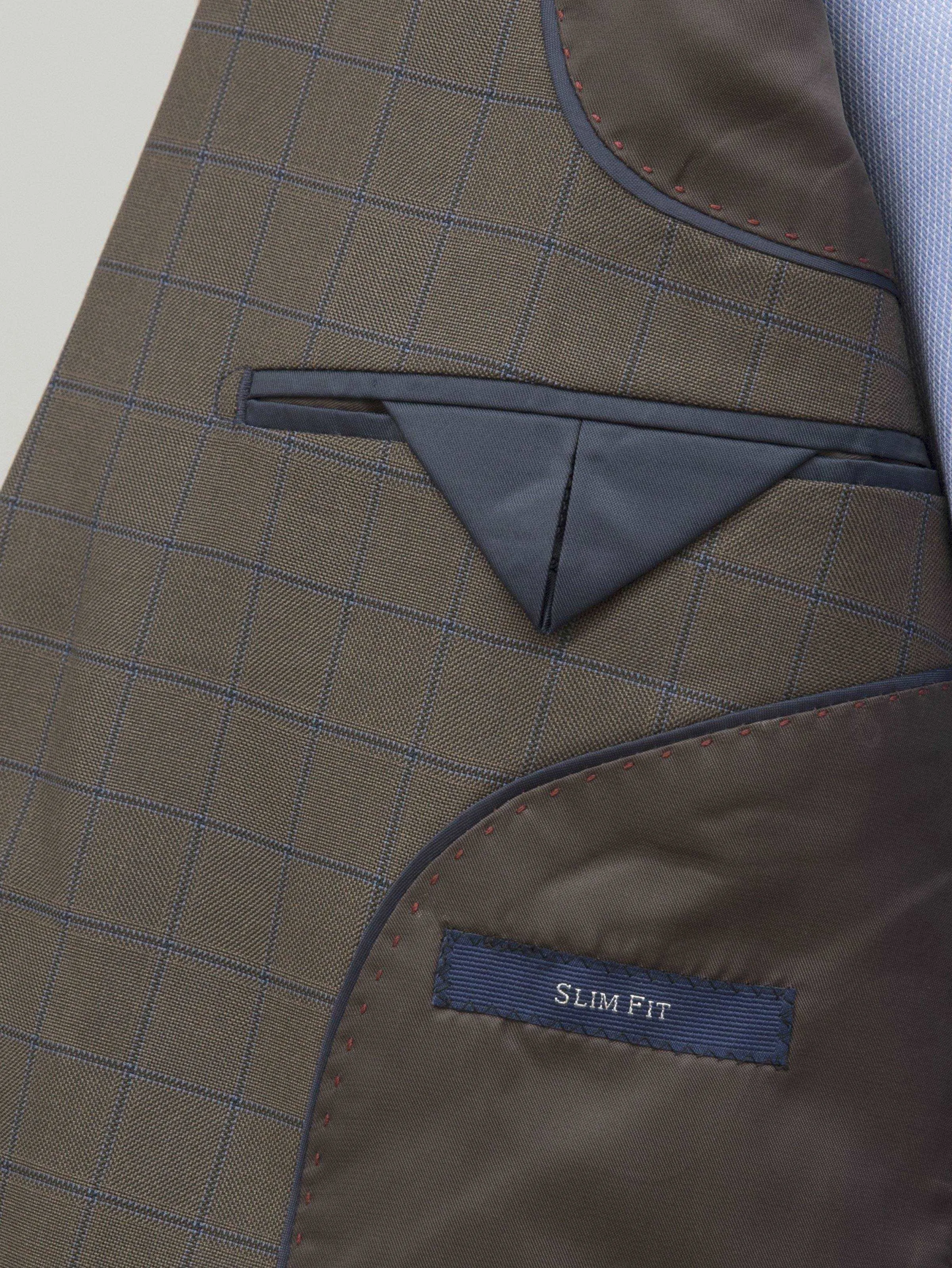 2 PIECE SUIT BLUE BROWN