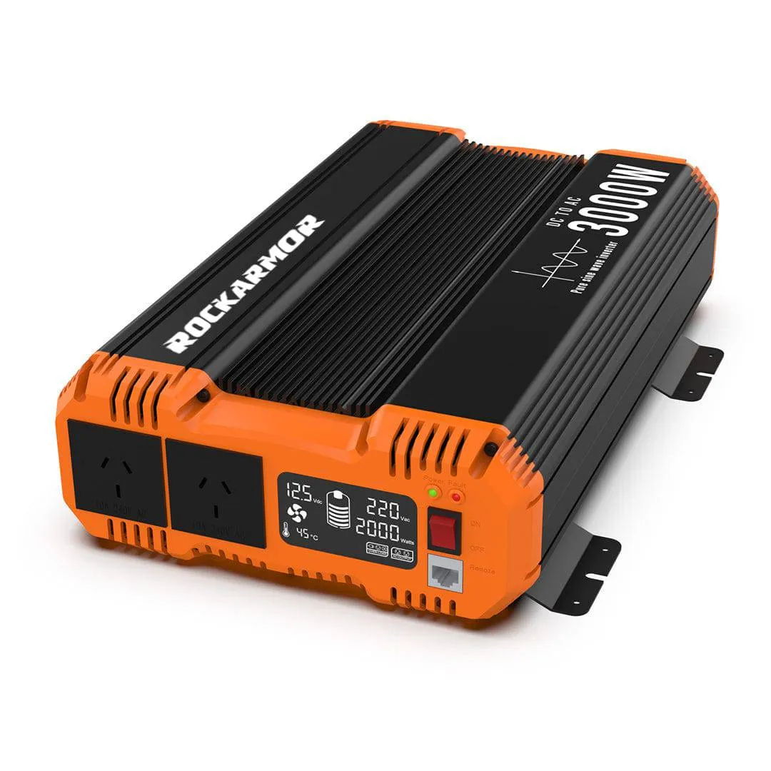 3000W Pure Sine Wave Inverter | Rockarmor | 12V DC to 240AC