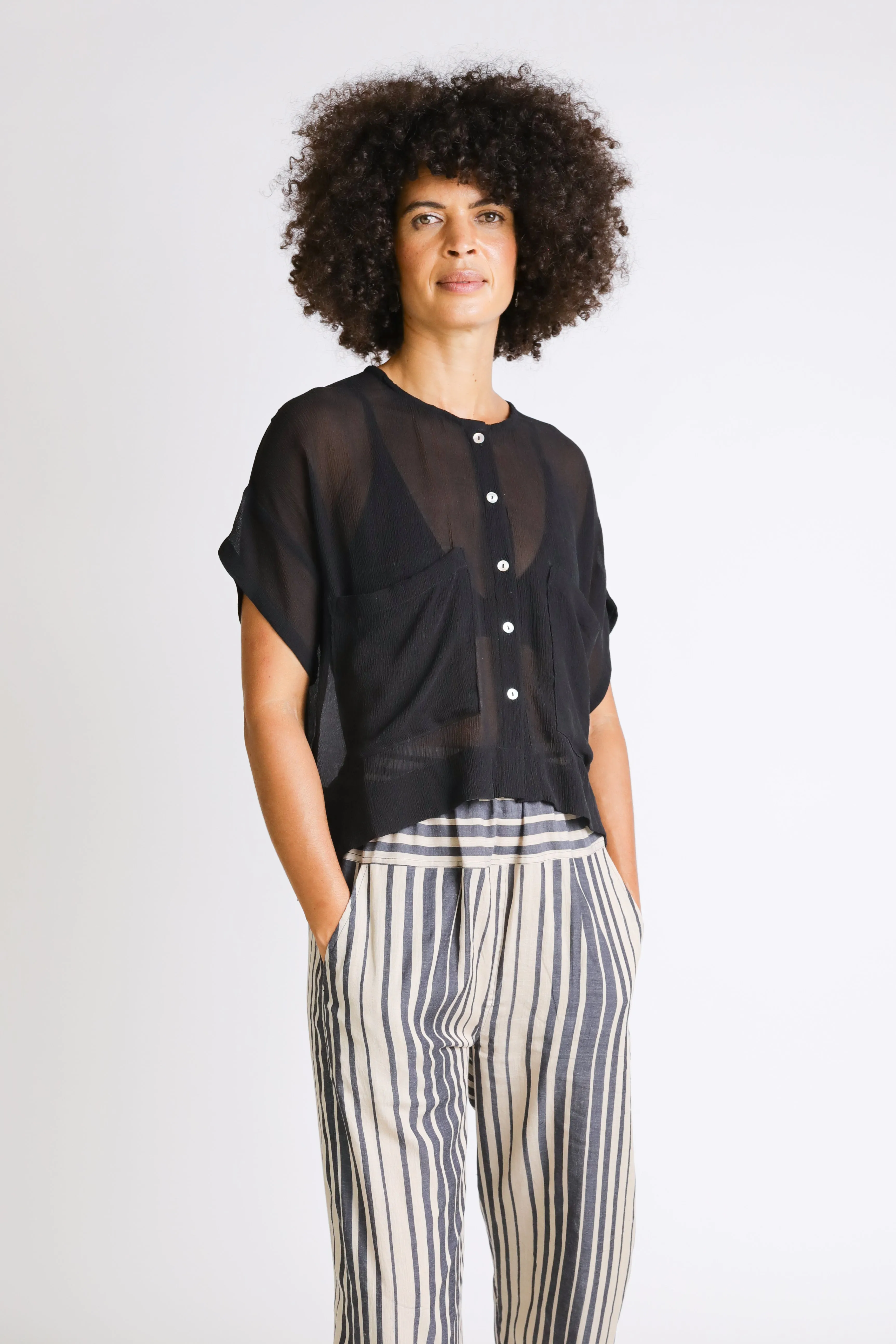 Aanya Pants, moving black stripes