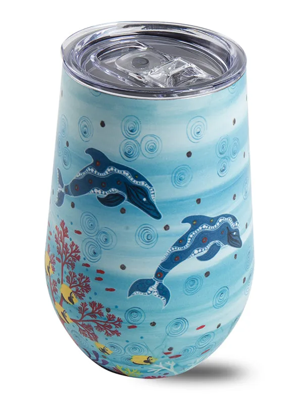 Aboriginal Dolphin Stainless Steel Travel Mug