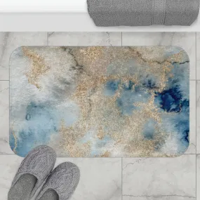 Abstract Bath, Kitchen Mat | Blue Beige Ombre