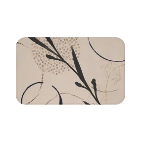 Abstract Bath, Kitchen Mat, Rug | Beige Black