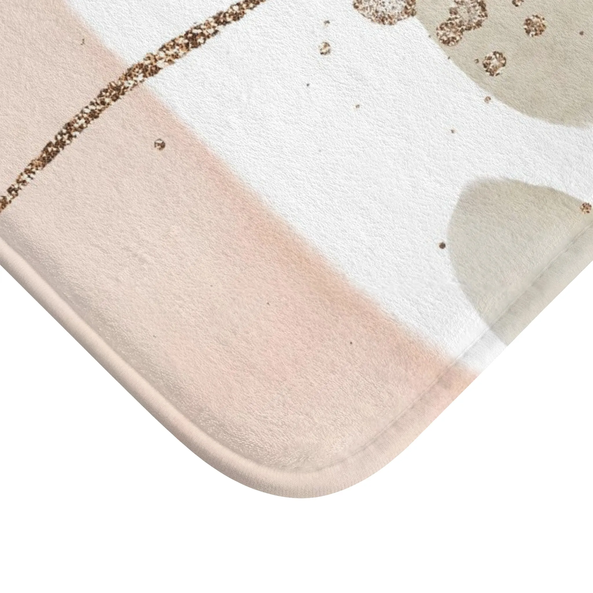 Abstract Bath, Kitchen Mat, Rug | Blush Pink, Beige Ivory, Emerald Green