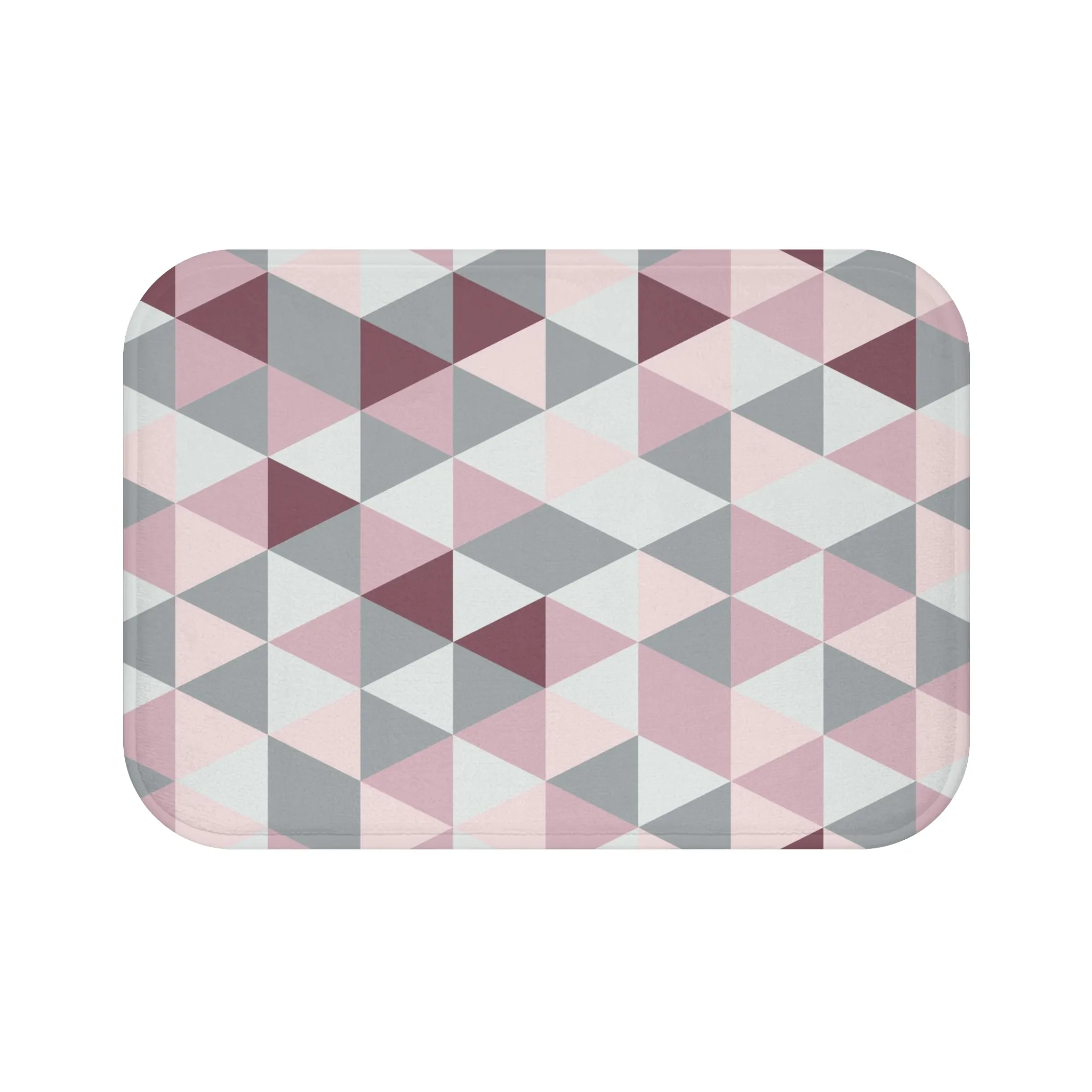 Abstract Bath, Kitchen Mat, Rug | Mauve Pink Gray Geometric