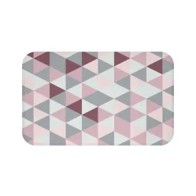 Abstract Bath, Kitchen Mat, Rug | Mauve Pink Gray Geometric