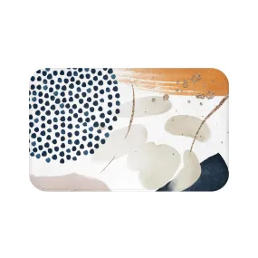 Abstract Bath, Kitchen Mat, Rug | Navy Blue, Blush Beige Ivory