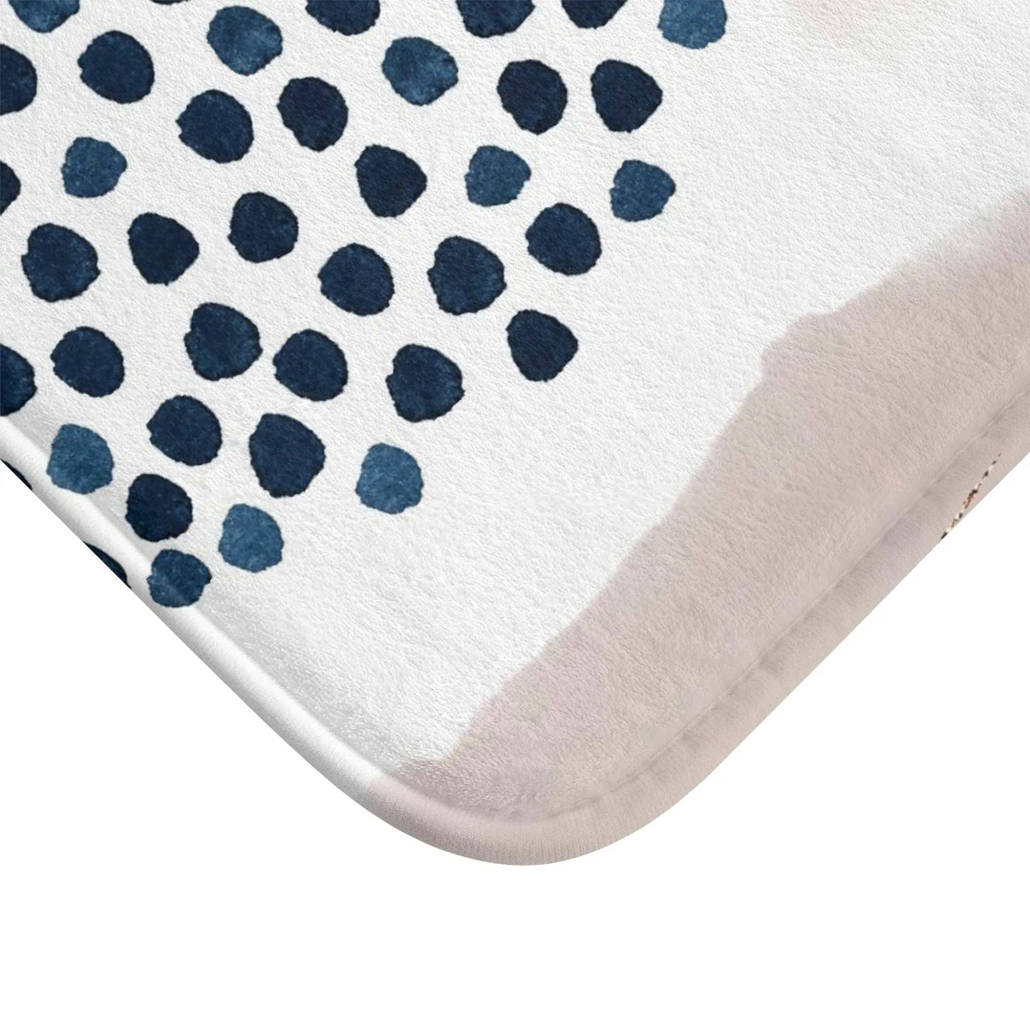 Abstract Bath, Kitchen Mat, Rug | Navy Blue, Blush Beige Ivory