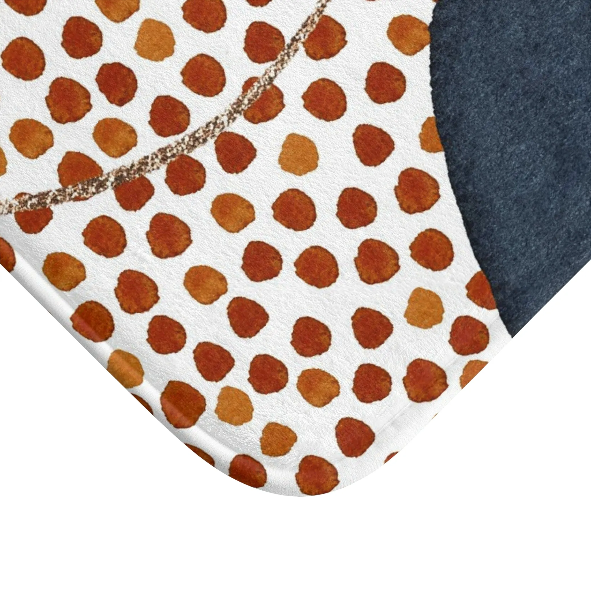 Abstract Bath, Kitchen Mat, Rug | Navy blue, Cream Rust