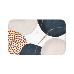 Abstract Bath, Kitchen Mat, Rug | Navy blue, Cream Rust