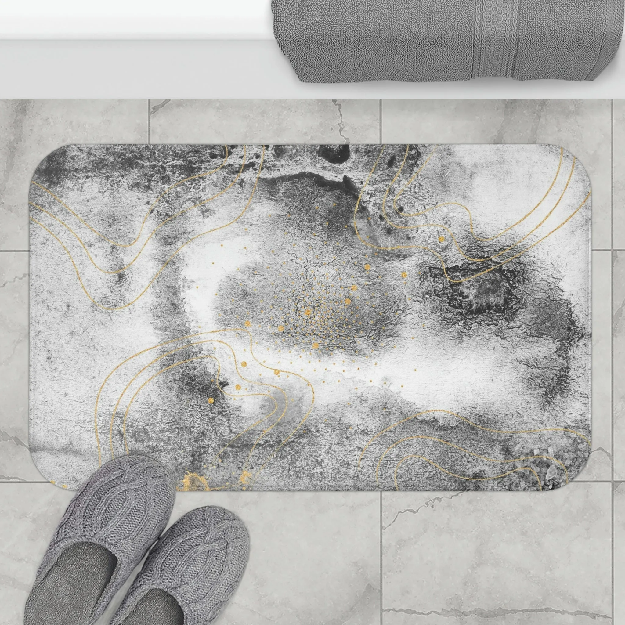 Abstract Bath Mat | Gray Ombre