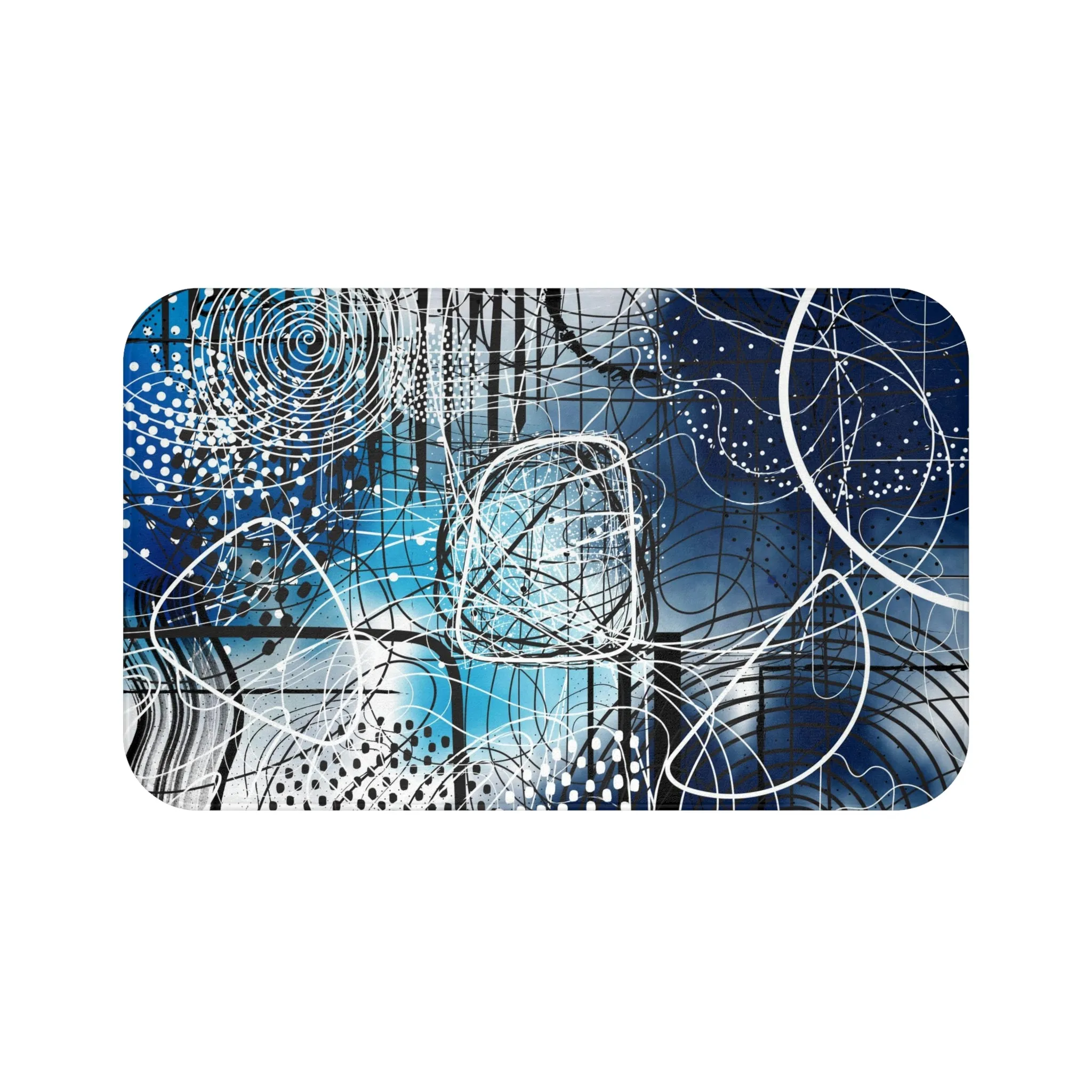 Abstract Bath Mat | Navy Blue