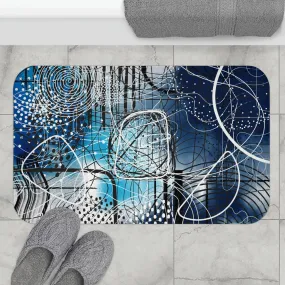 Abstract Bath Mat | Navy Blue