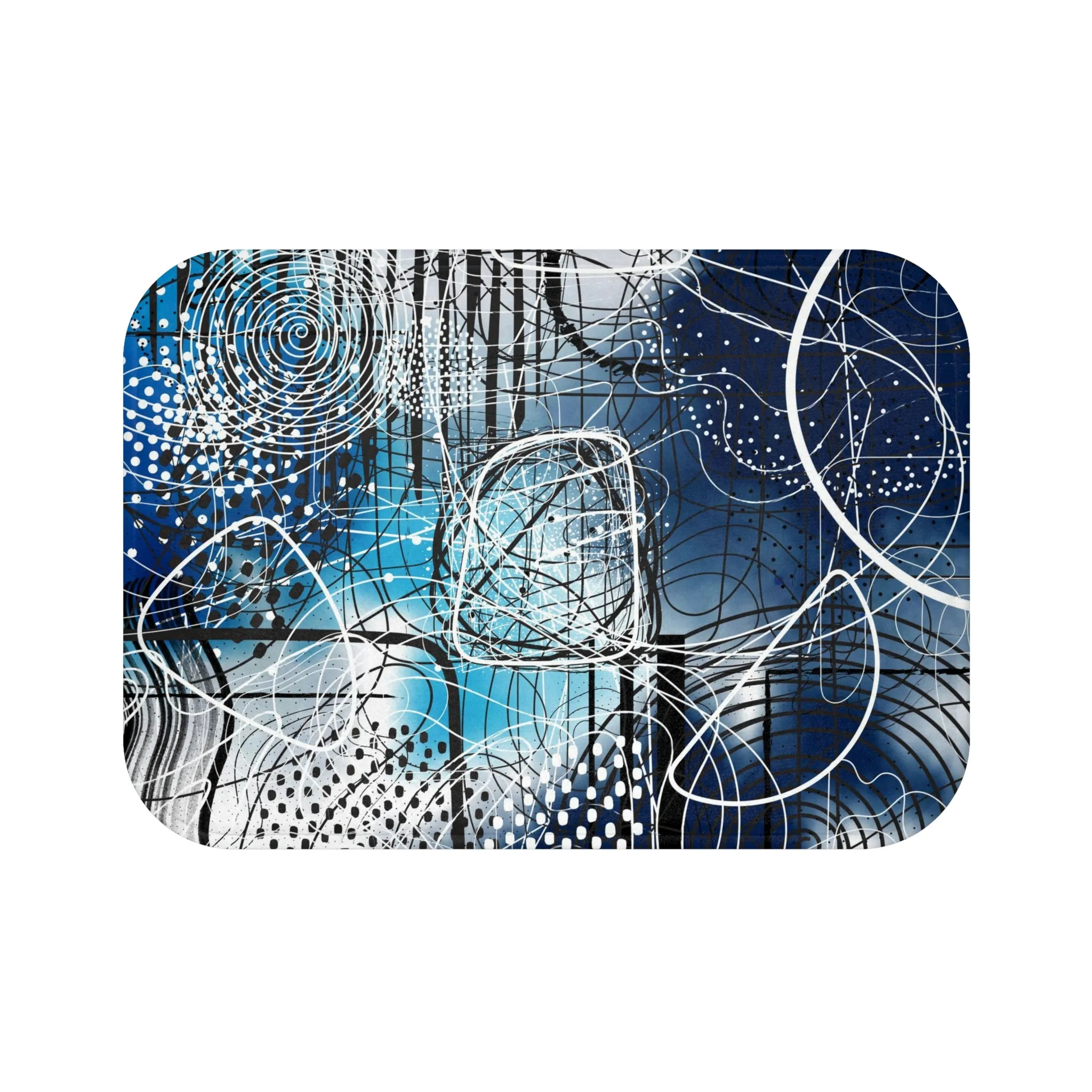 Abstract Bath Mat | Navy Blue