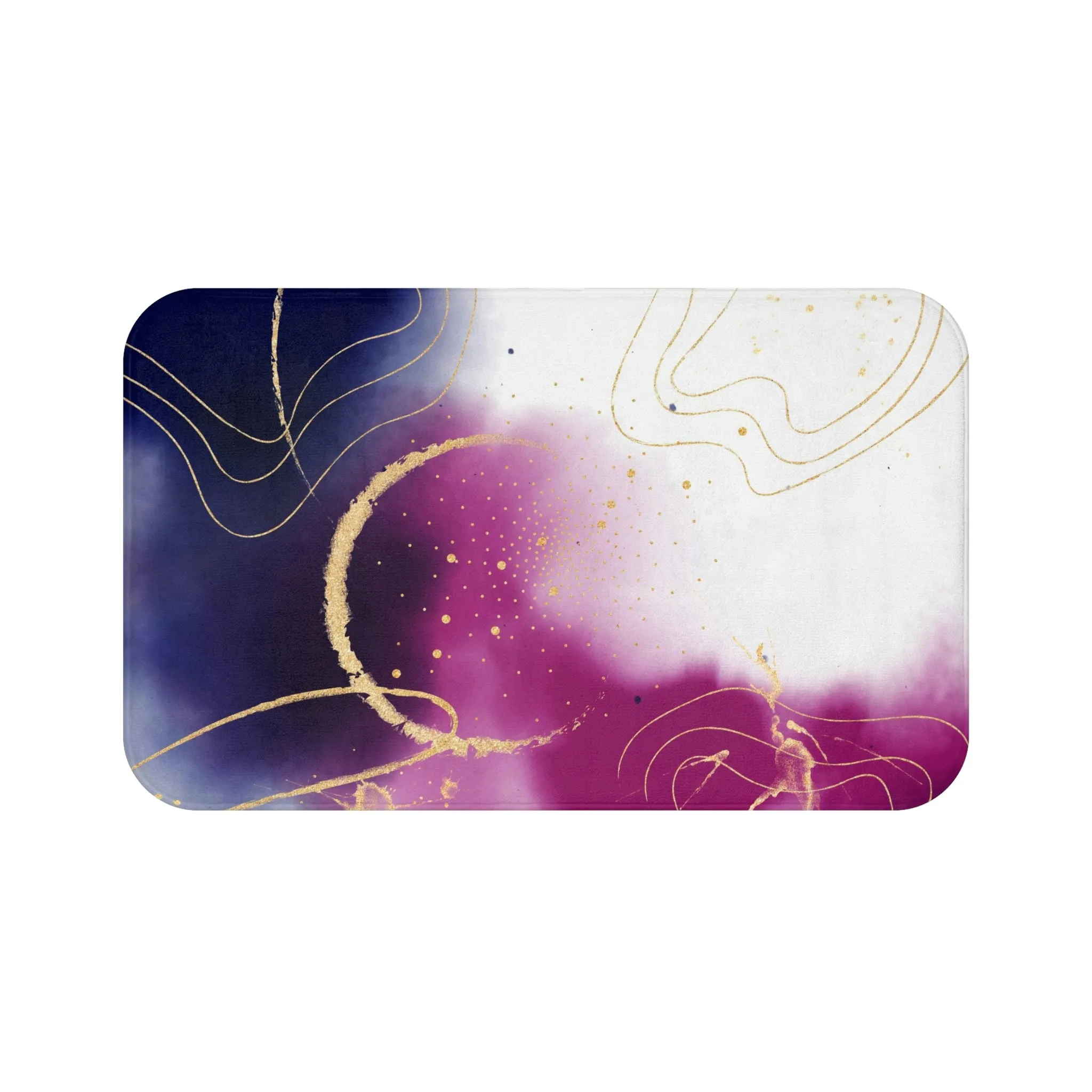 Abstract Bath Mat | Navy Pink White