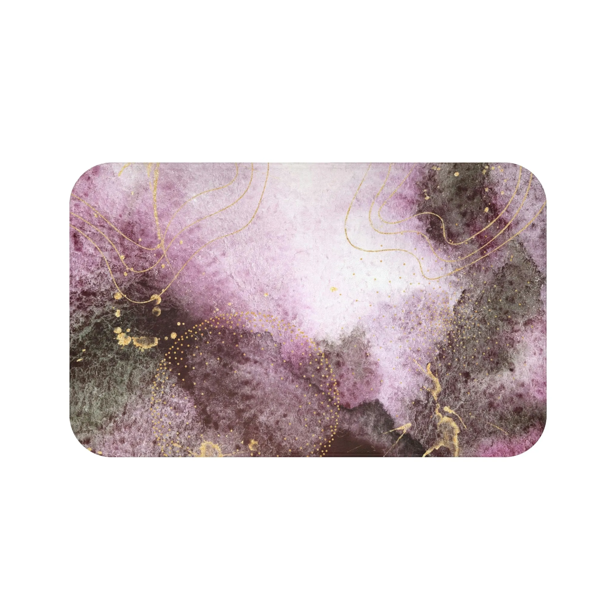 Abstract Bath Mat | Purple Gray Ombre