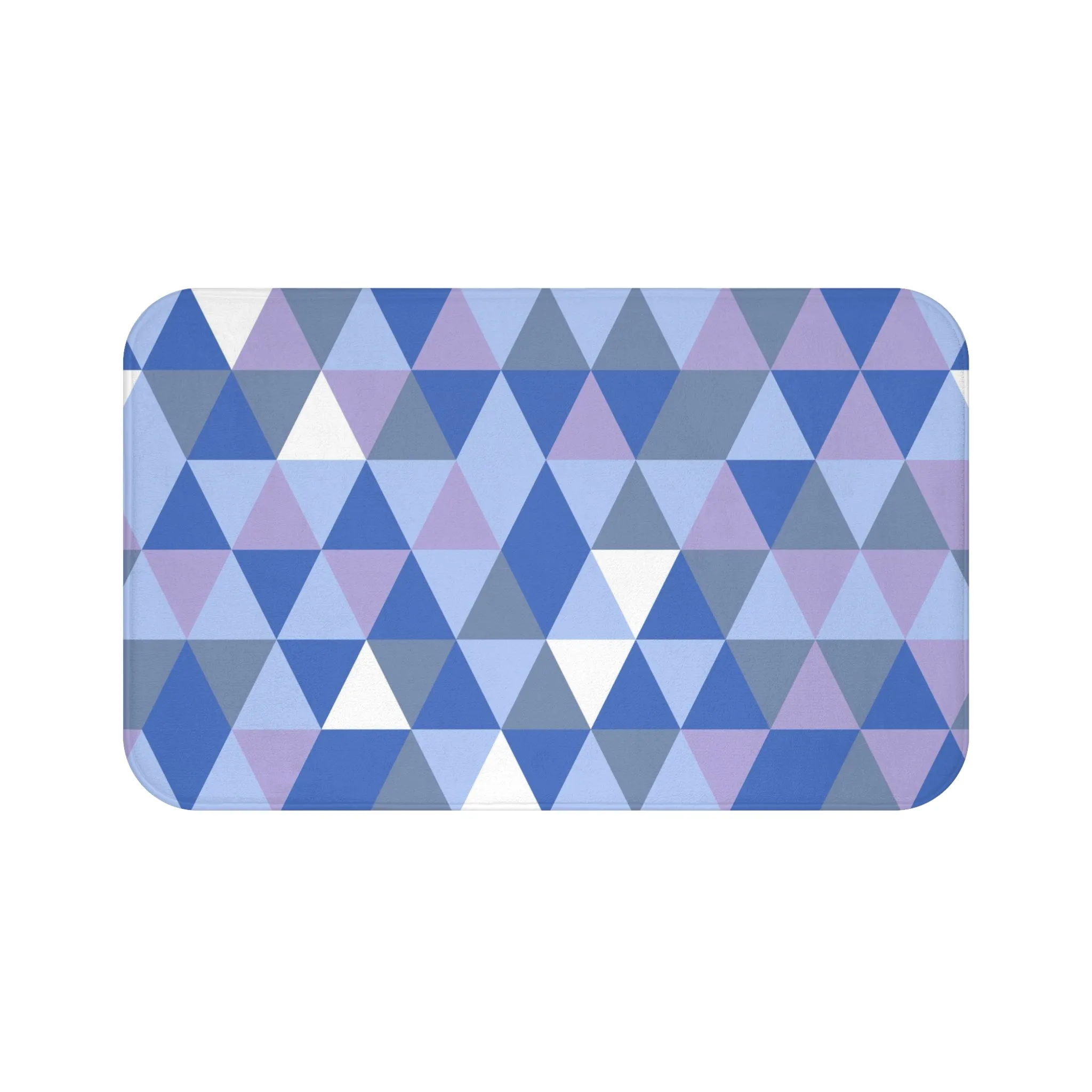 Abstract Boho Bath, Kitchen Mat, Rug | Blue Lavender Geometric