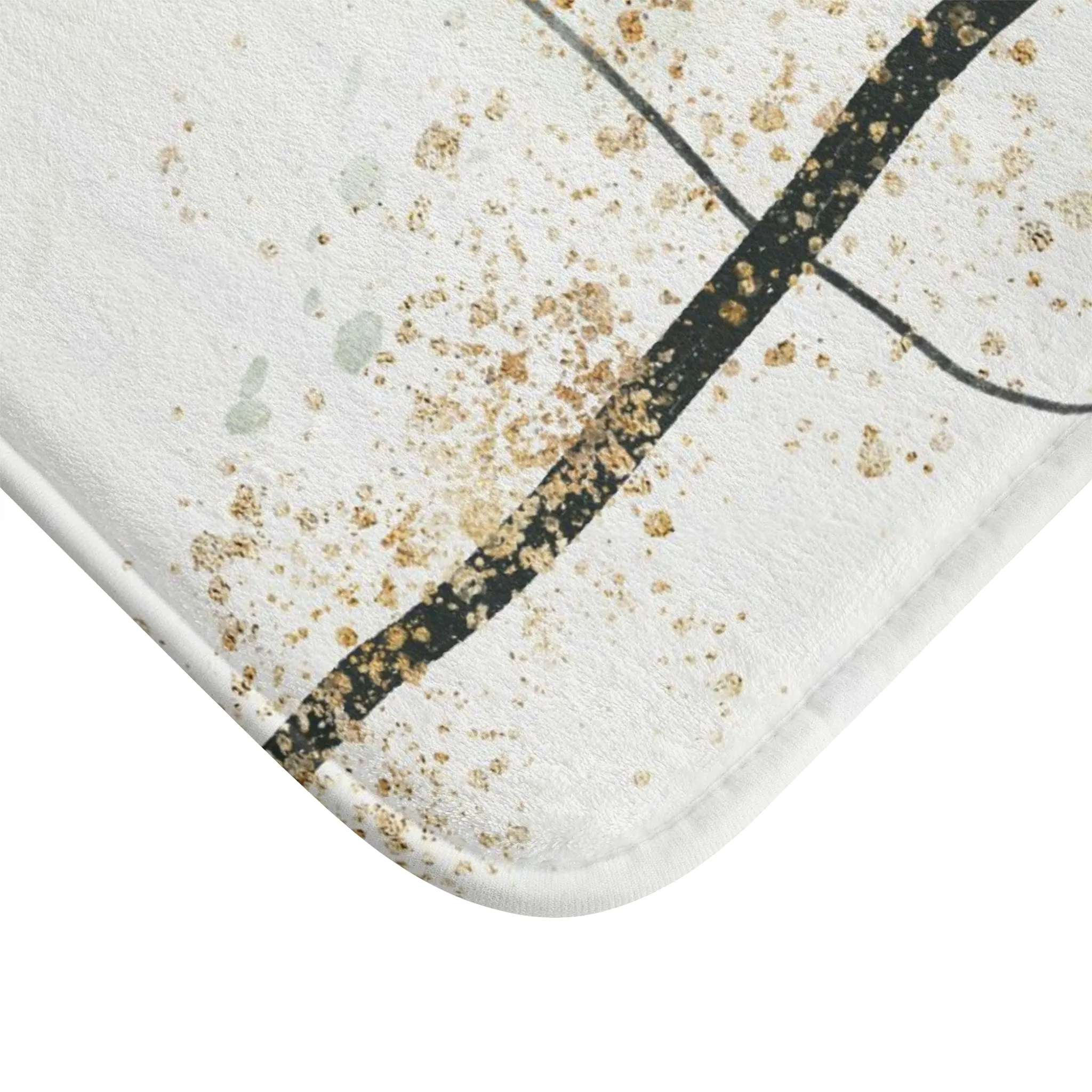 Abstract Boho Bath, Kitchen Mat | White Black Sage Green