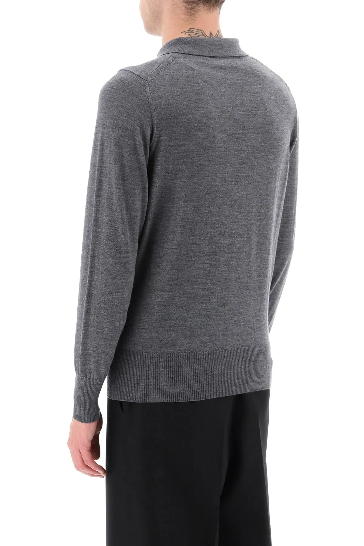 Ami paris merino wool polo sweater