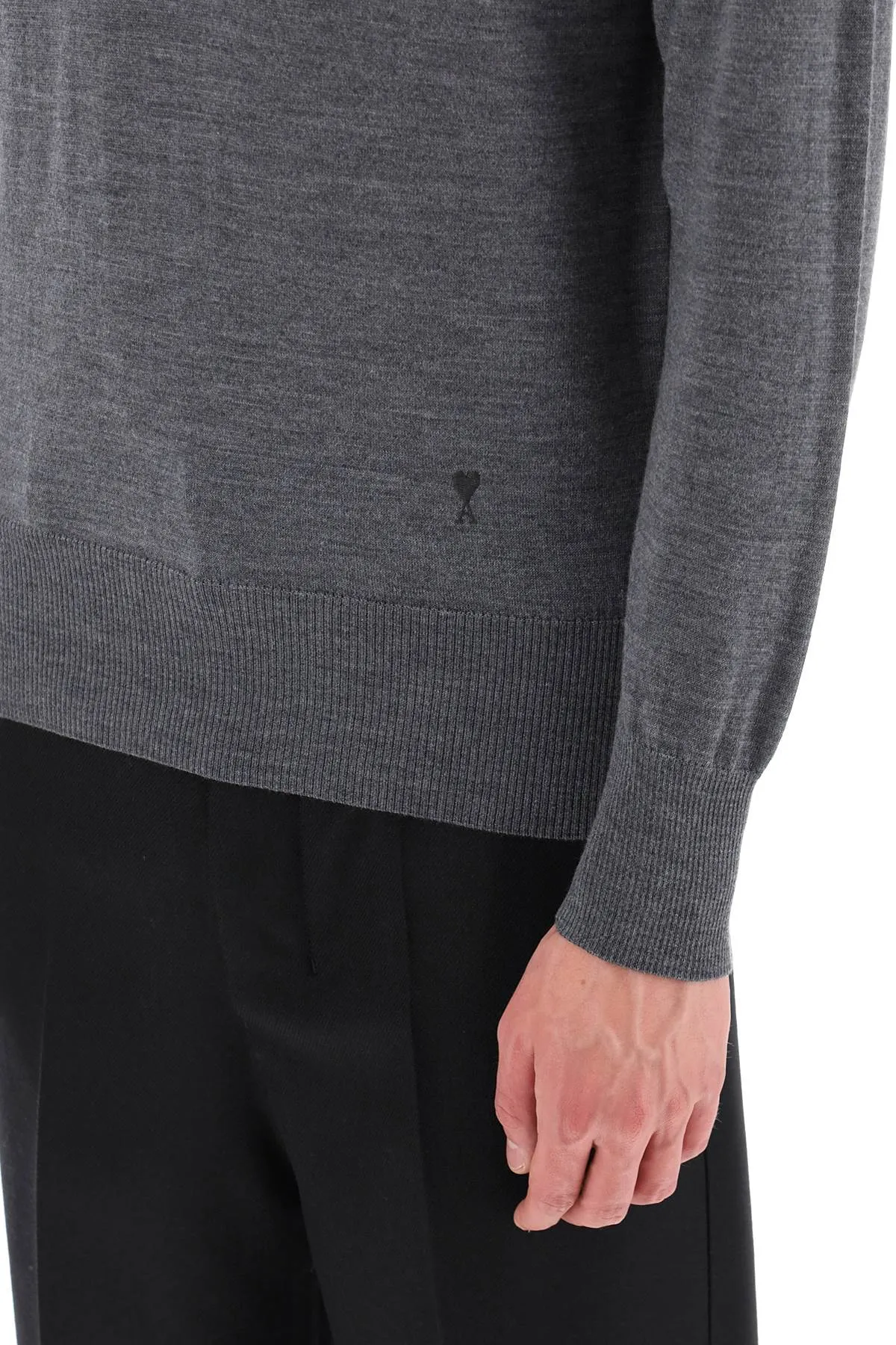 Ami paris merino wool polo sweater