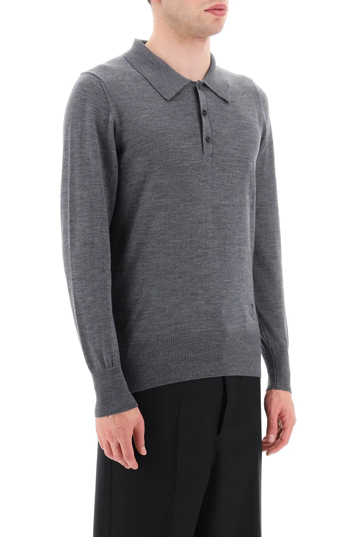 Ami paris merino wool polo sweater