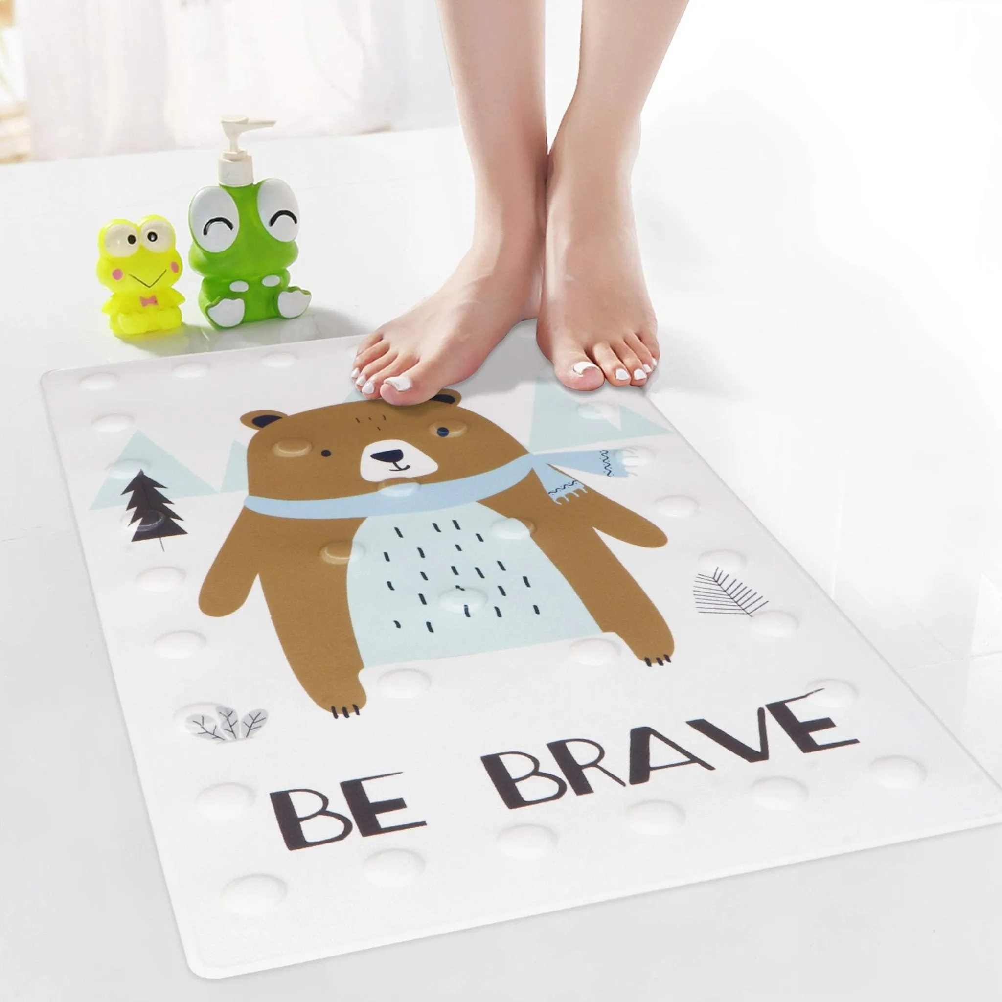 Anti Slip Mats for Baby Bathtub and Kids Shower Area, 40x70 cm, Bear