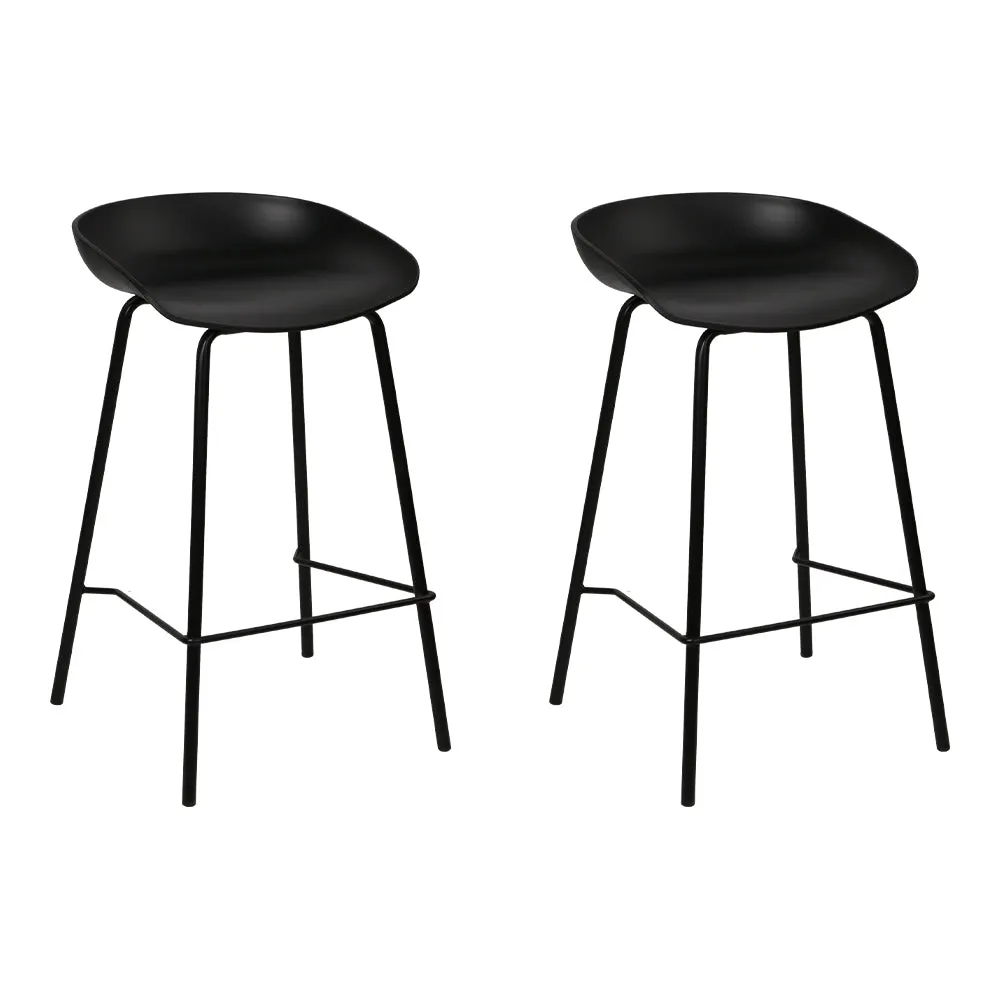 Artiss Set of 2 Metal Bar Stools - Black