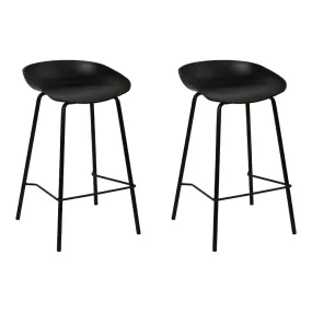 Artiss Set of 2 Metal Bar Stools - Black