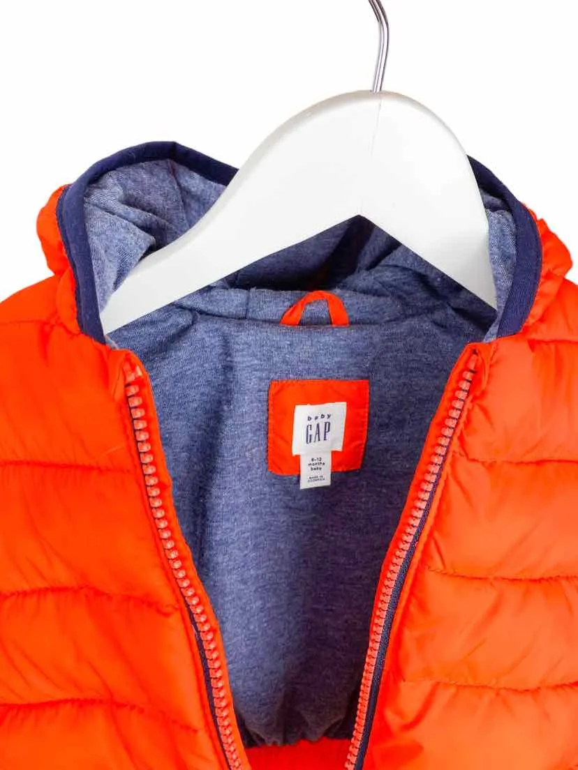 Baby Gap, Baby Boy Puffer Jacket, Orange, Size 6-12M