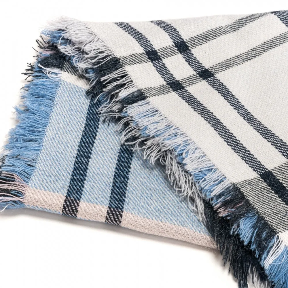 Barbour Freya Wrap - Scarf - Fade Blue Tartan LSC0146BL52