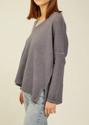 BASE MILANO - DROP SHOULDER V NECK WOOL SWEATER