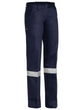 Bisley Ladies Drill Pant 3m Reflective Tape-(BPL6007T)