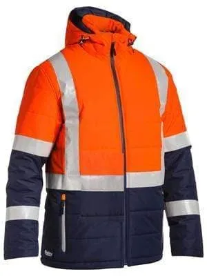 Bisley Workwear Taped Hi Vis Puffer Jacket (Shower Proof) BJ6929HT