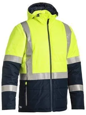 Bisley Workwear Taped Hi Vis Puffer Jacket (Shower Proof) BJ6929HT