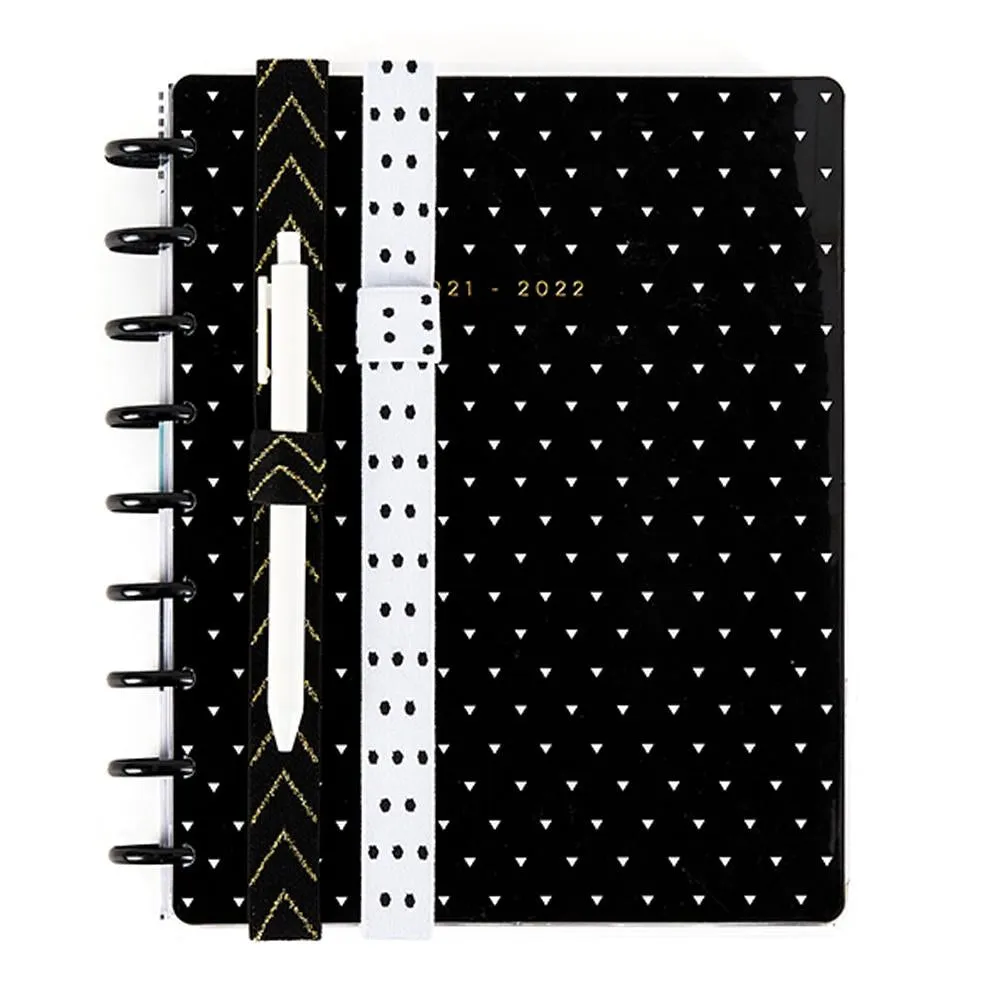 Black & White Elastic Band Pen Holder - 2 Pack