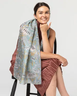 Bush Daisy Silk Scarf - Lake