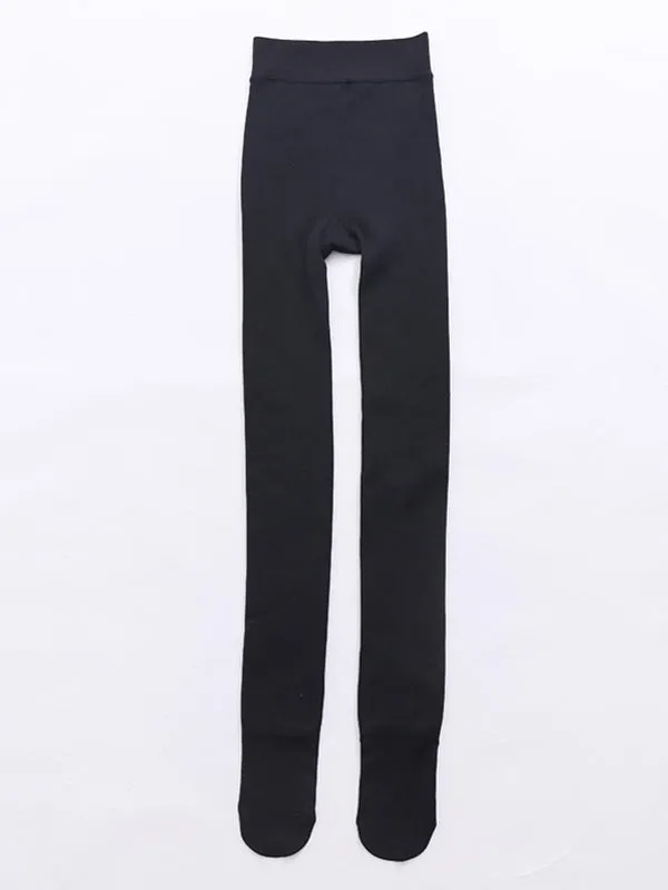 Casual Velvet Keep Warm Solid Color Thermal Pants Bottoms