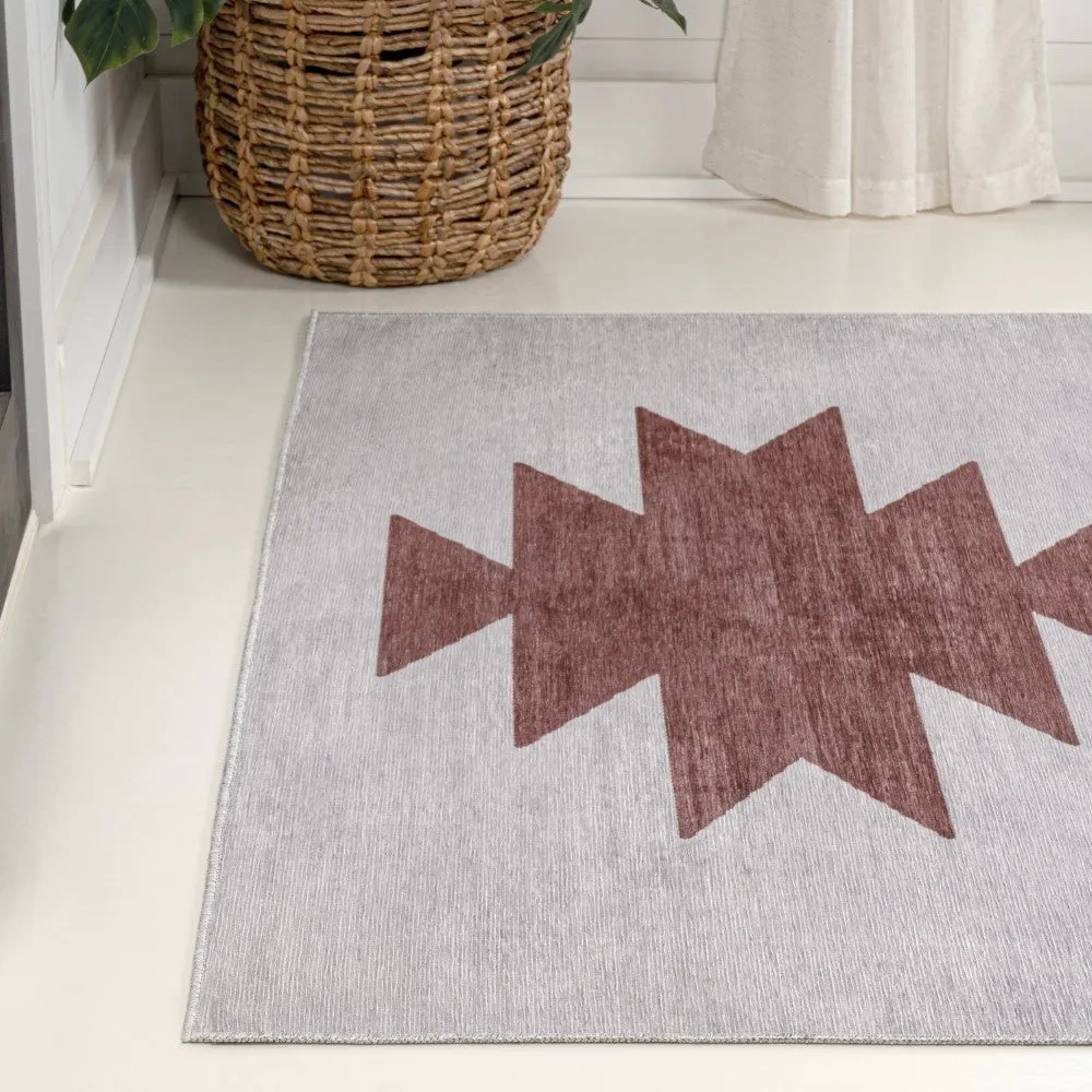 Cayton Minimalist Geometric Machine-washable Area Rug