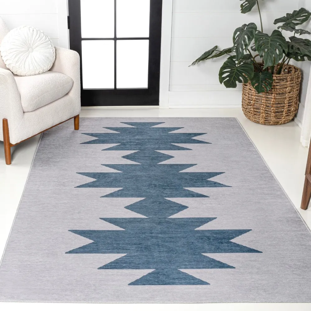 Cayton Minimalist Geometric Machine-washable Area Rug