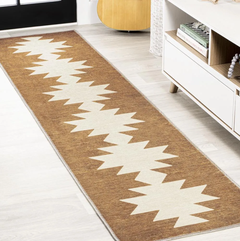 Cayton Minimalist Geometric Machine-washable Area Rug