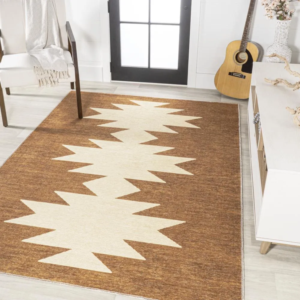 Cayton Minimalist Geometric Machine-washable Area Rug