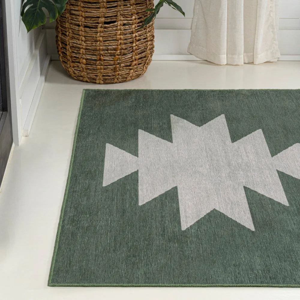 Cayton Minimalist Geometric Machine-washable Area Rug