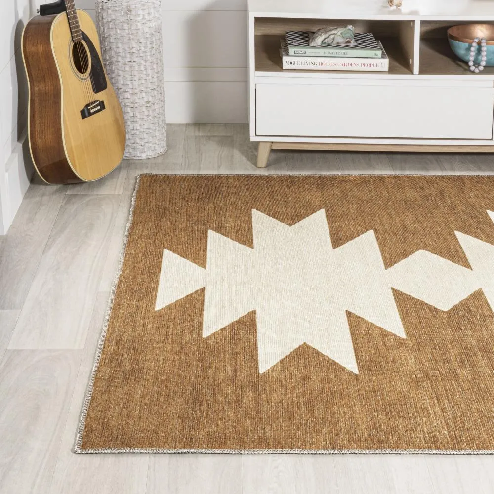 Cayton Minimalist Geometric Machine-washable Area Rug