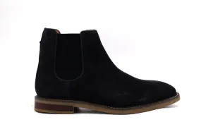 CLARKS,PLAIN TOE-SLIP ON-SHOES-JAXENCHELSEA729-BLACK