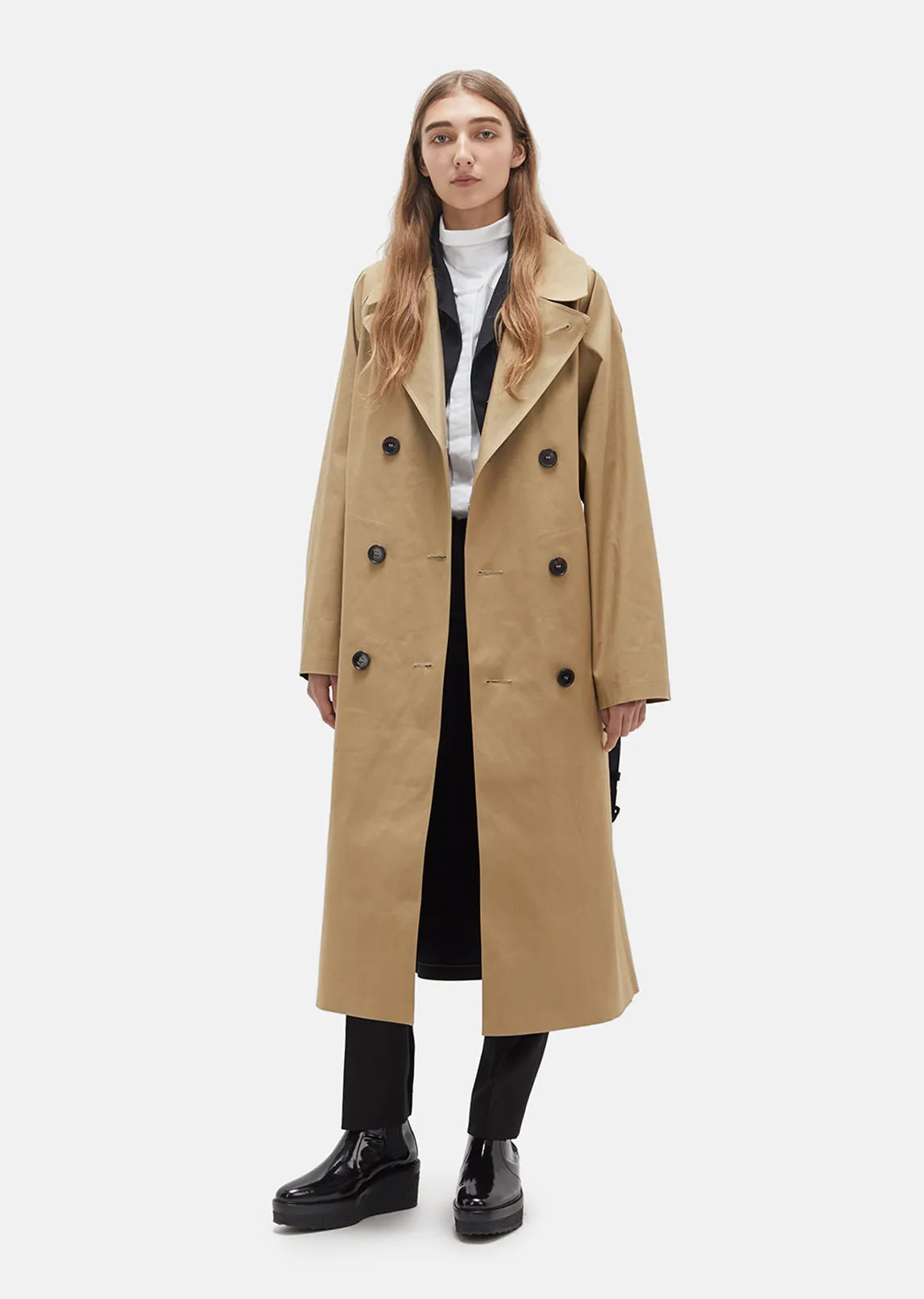 Color Blocked Trench Coat