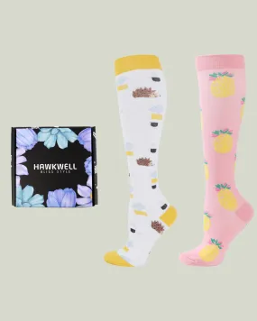 Compression Socks - Velvita Hedgehog/Pineapple