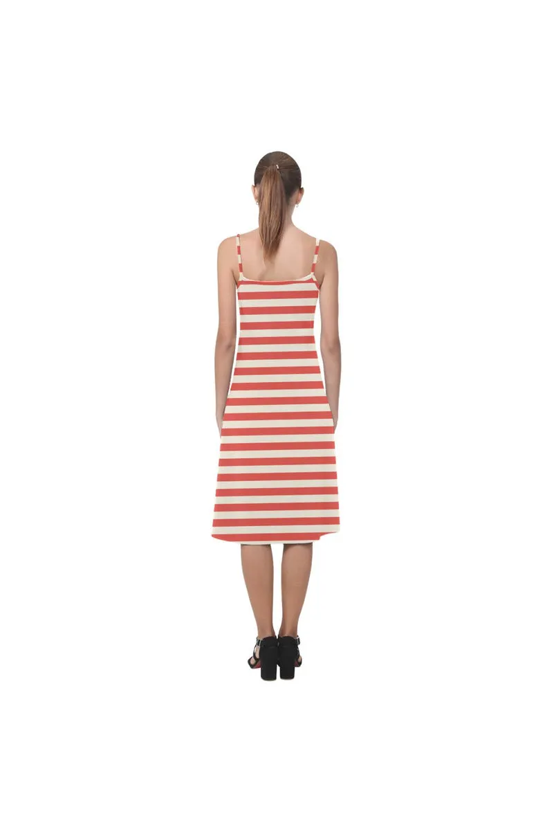 Coral Orange Mini Stripes Alcestis Slip Dress (Model D05)