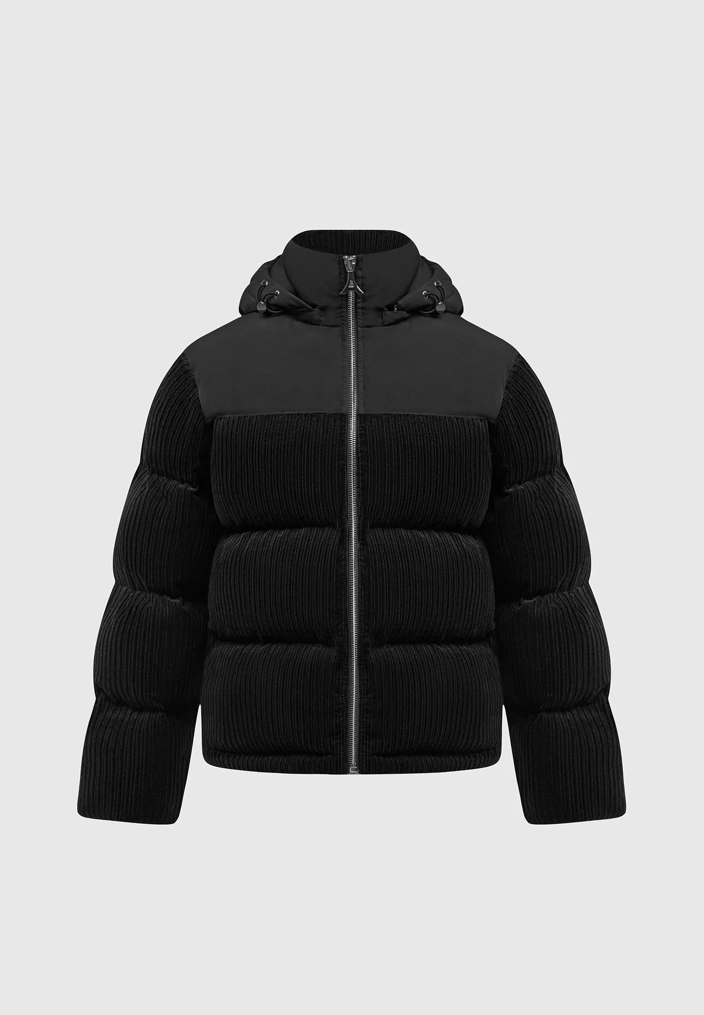 Corduroy Puffer Jacket - Black