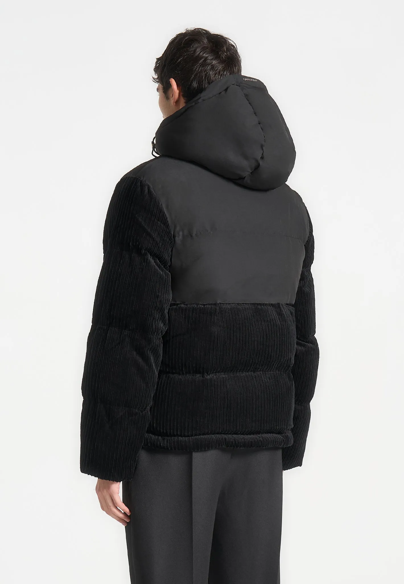 Corduroy Puffer Jacket - Black