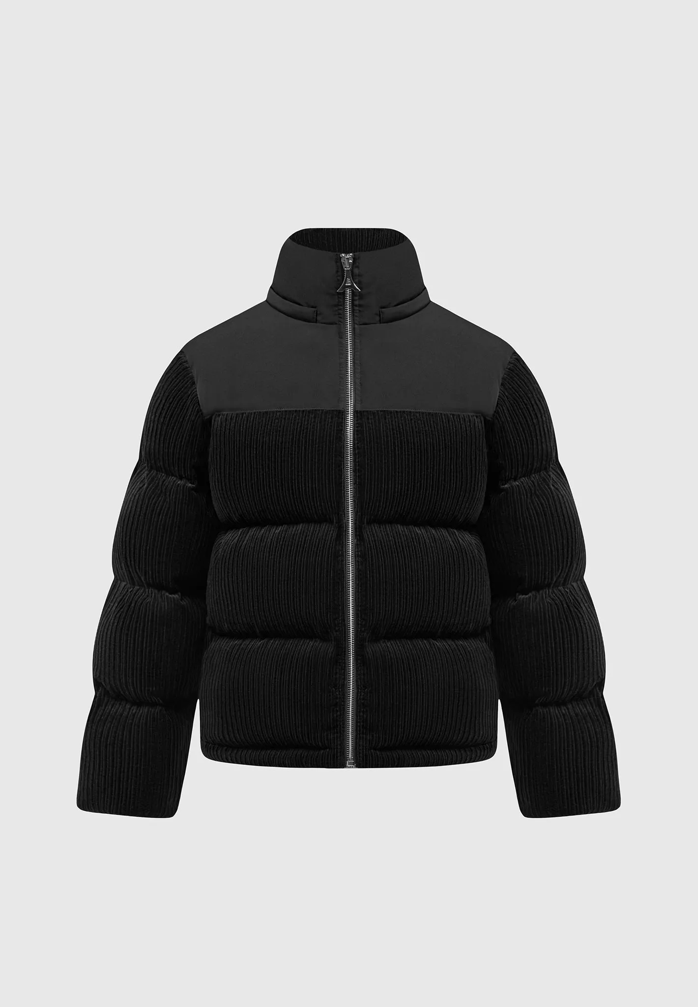 Corduroy Puffer Jacket - Black