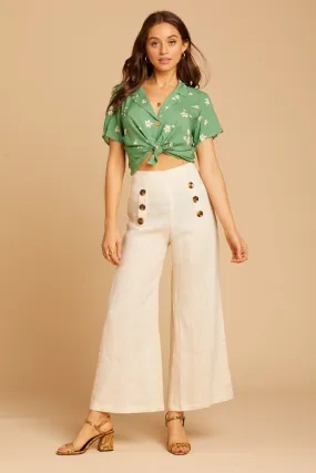 Cream Linen Adita Pants